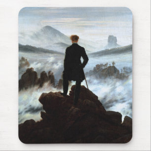 Alfombrilla De Ratón Vagabundo sobre el mar de la niebla por Friedrich