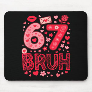 Alfombrilla De Ratón Valentín Seis Siete Bruh Meme 67 Corazón Divertido