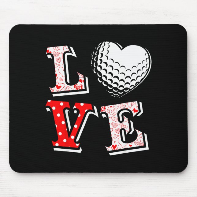 Alfombrilla De Ratón Valentine Love Golf Heart Valentine Day Women Men  (Frente)
