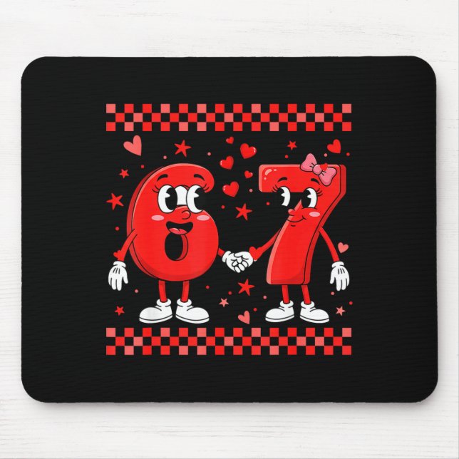 Alfombrilla De Ratón Valentine’s Day 67 Meme Funny Six Seven 6 7 Valent (Frente)