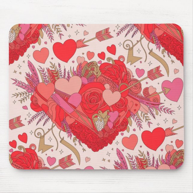 Alfombrilla De Ratón Valentine’s Day Mousepad | Romantic (Frente)