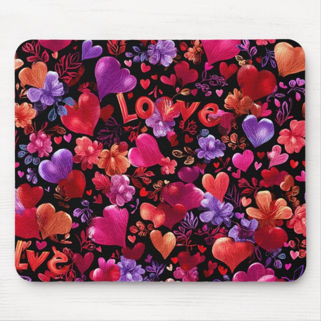 Alfombrilla De Ratón Valentine’s Day Mousepad | Romantic (Frente)