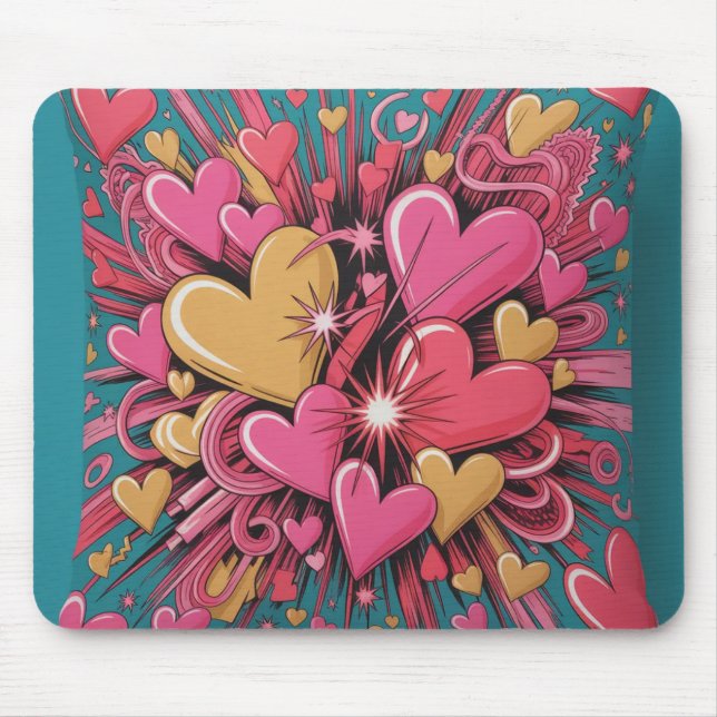 Alfombrilla De Ratón Valentine’s Day Mousepad | Romantic (Frente)