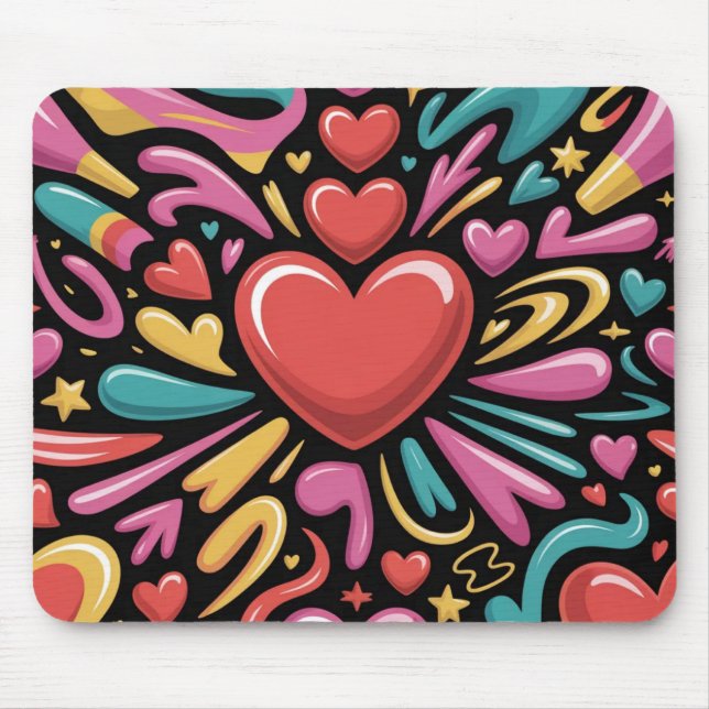 Alfombrilla De Ratón Valentine’s Day Mousepad | Romantic (Frente)