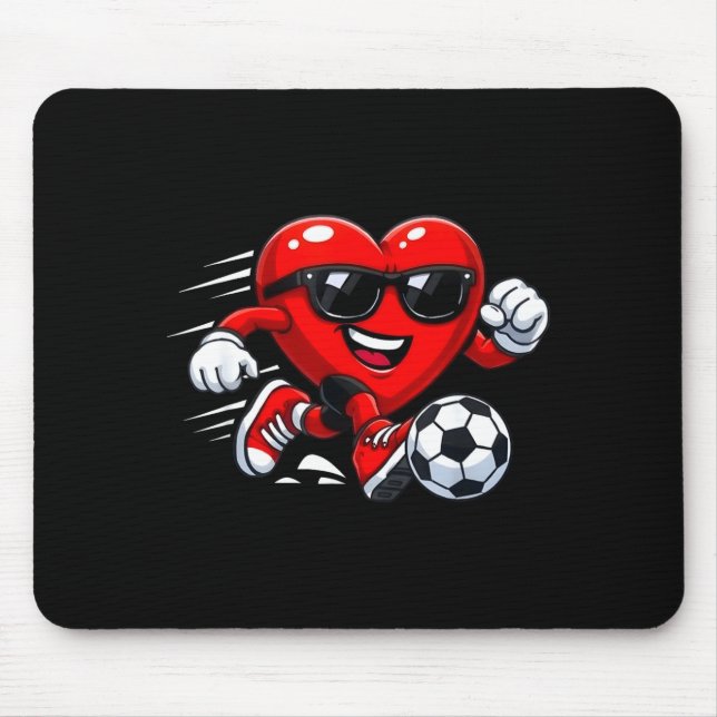 Alfombrilla De Ratón Valentine Soccer Heart Drip Srt Love Valentines Da (Frente)