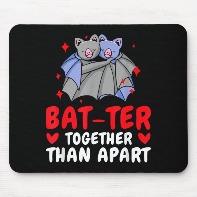 Alfombrilla De Ratón Valentine's Day Cuddling Cute Bats Couple Bat Vale (Frente)