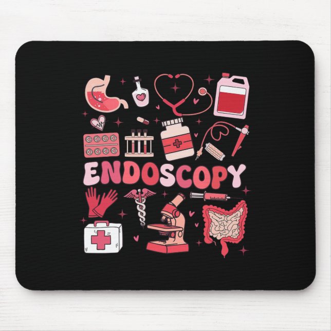 Alfombrilla De Ratón Valentine's Day Retro Endo Crew Nurse Endoscopy Gl (Frente)