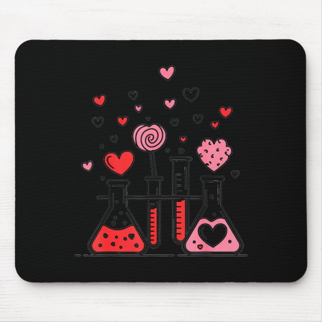 Alfombrilla De Ratón Valentines Day Vibes Science Teacher 100 Days Of S (Frente)