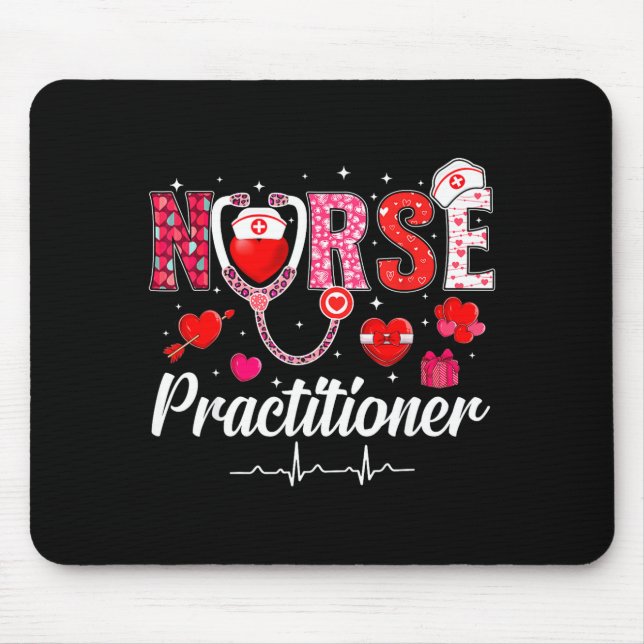 Alfombrilla De Ratón Valentines Nurse Practitioner Scrubs Nurse Life St (Frente)