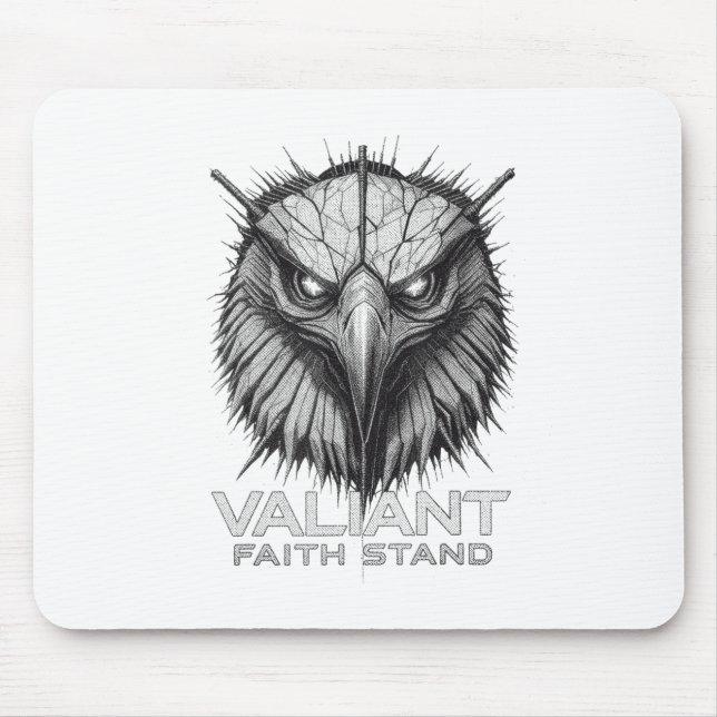 Alfombrilla De Ratón Valiant Faith Stand Eagle Christian Courage Streng (Frente)