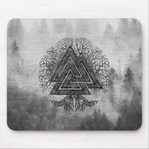 Alfombrilla De Ratón Valknut y árbol de la vida Yggdrasil
