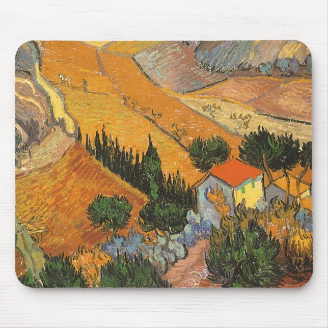 Alfombrilla De Ratón Valle de Plowman por Vincent van Gogh (Frente)
