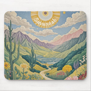Alfombrilla De Ratón Valle Tranquilo: Paisaje Pastel