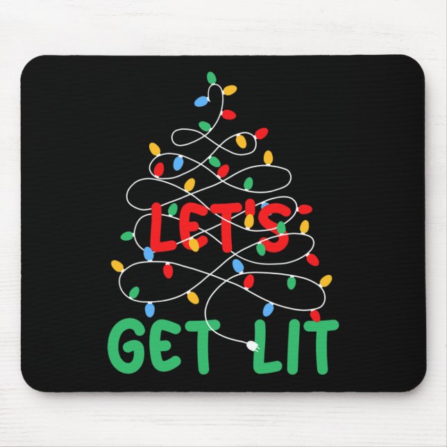 Alfombrilla De Ratón Vamos a conseguir Navidades de Luces de Navidad (Frente)