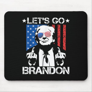 Alfombrilla De Ratón Vamos Brandon Trump Bandera de Dedo Medio