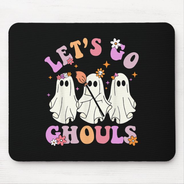 Alfombrilla De Ratón Vamos Ghouls Halloween Traje de traje de fantasmas (Frente)