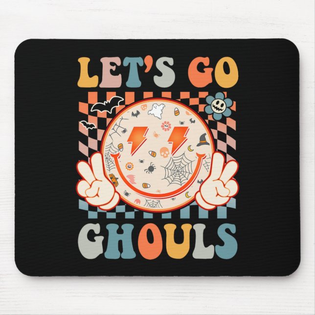 Alfombrilla De Ratón Vamos Ghouls Hippie Sonría Retro Halloween (Frente)