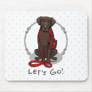 Alfombrilla De Ratón ¡Vamos! Pasear al perro Retriever de pelo rizado (
