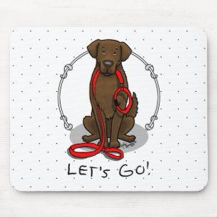 Alfombrilla De Ratón ¡Vamos! Perro Retriever de Pelaje Plano (hígado)