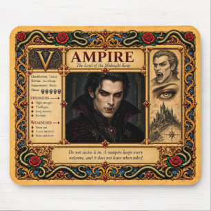 Alfombrilla De Ratón Vampiro, Arte de Bestiario Medieval