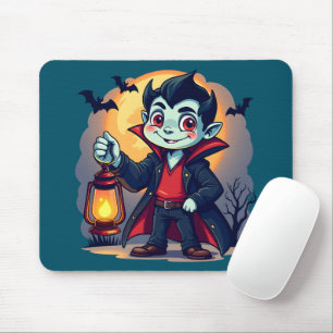 Alfombrilla De Ratón Vampiro Lindo con Linterna Kawaii Halloween