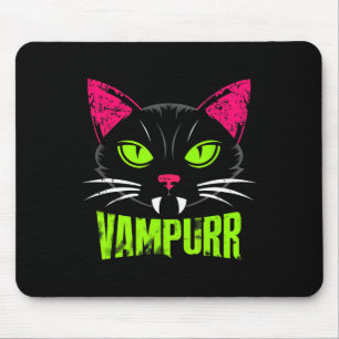 Alfombrilla De Ratón Vampurr Cat Black Cat Halloween Spooky Vampiro