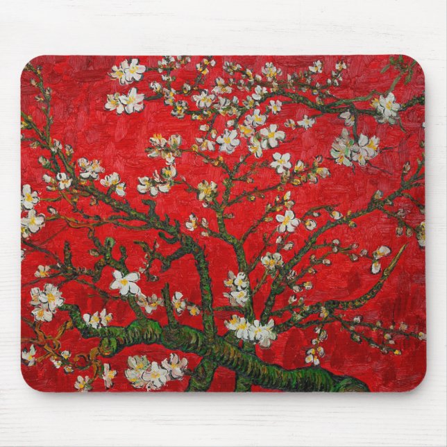 Alfombrilla De Ratón Van Gogh Almond Blossoms Red (Frente)