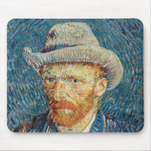 Alfombrilla De Ratón Van Gogh - Autorretrato con un sombrero de fieltro