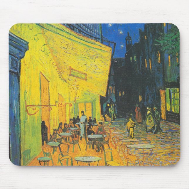 Alfombrilla De Ratón Van Gogh Cafe Terrace French Street Scene (Frente)