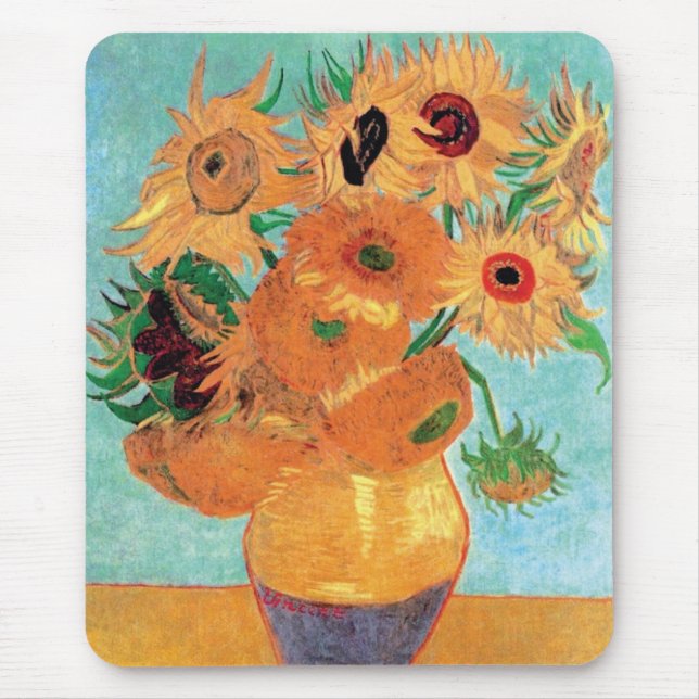 Alfombrilla De Ratón Van Gogh - Caja De Vida Con Doce Girasoles (Frente)