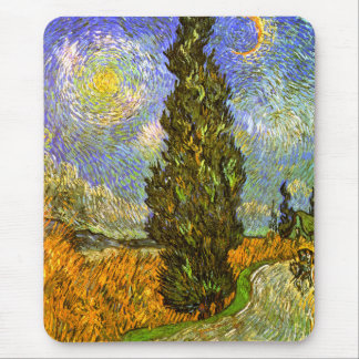Alfombrilla De Ratón Van Gogh: Camino con Cypress y la estrella