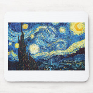 Alfombrilla De Ratón Van Gogh el arte 1889 del vintage de la noche