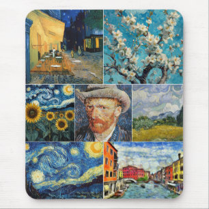 Alfombrilla De Ratón Van Gogh Fine Art Collage
