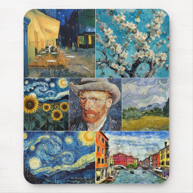Alfombrilla De Ratón Van Gogh Fine Art Collage (Frente)