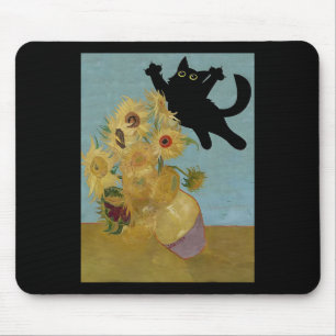 Alfombrilla De Ratón Van Gogh Flowers Cat Sunflowers