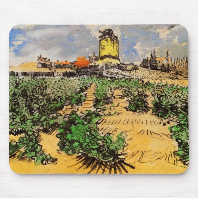 Alfombrilla De Ratón Van Gogh Mill de Alphonse Daudet en Fontevielle (Frente)