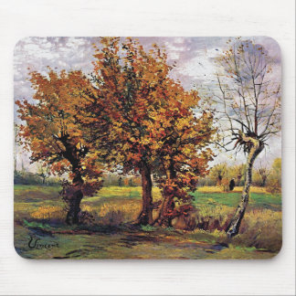 Alfombrilla De Ratón Van Gogh - Paisaje de otoño con cuatro árboles