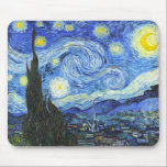 Alfombrilla De Ratón VAN GOGH Starry Night<br><div class="desc">"van gogh vincent",  noche estrellada,  "cuadro famoso",  vintage,  estrellas,  cielo,  "arte fino",  azul</div>