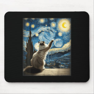 Alfombrilla De Ratón Van Gogh Starry Night Style Artistic Ragdoll Cat