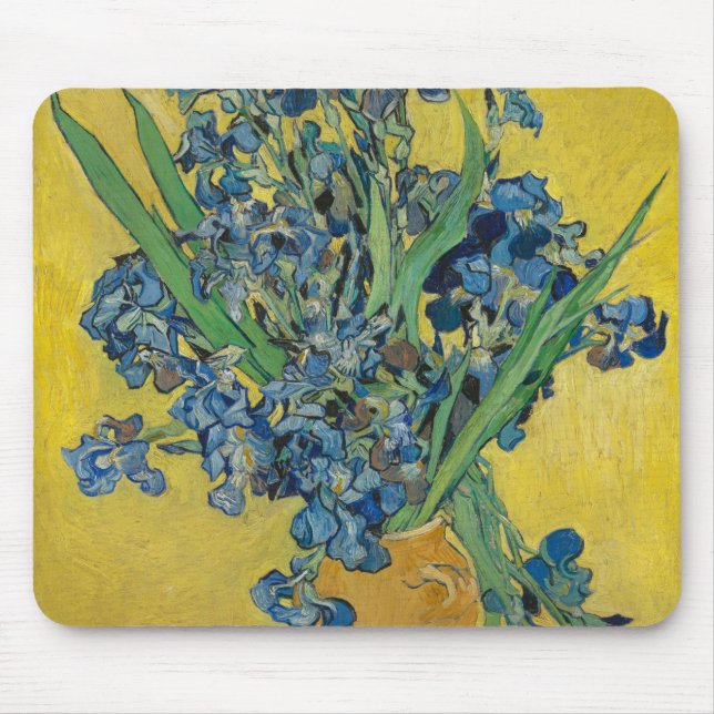 Alfombrilla De Ratón Van Gogh Vase with Irises Classic Impressionism (Frente)