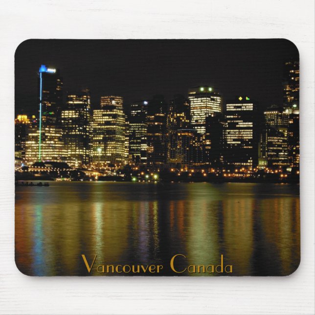 Alfombrilla De Ratón Vancouver Canadá Souvenir Mouse Pad City Luces (Frente)