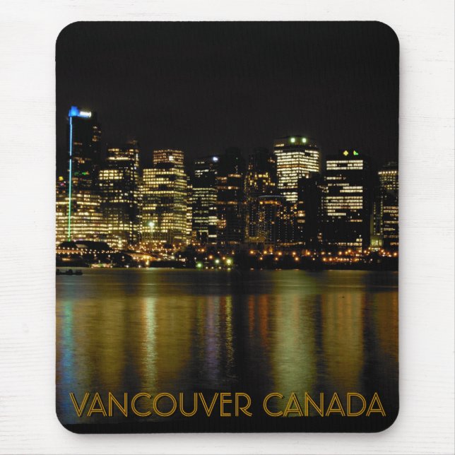 Alfombrilla De Ratón Vancouver Canadá Souvenir Mouse Pad City Luces (Frente)