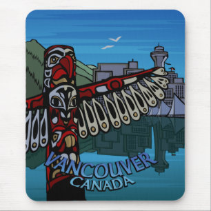 Alfombrilla De Ratón Vancouver Canadá Souvenir Mouse Pad Totem Pole Art
