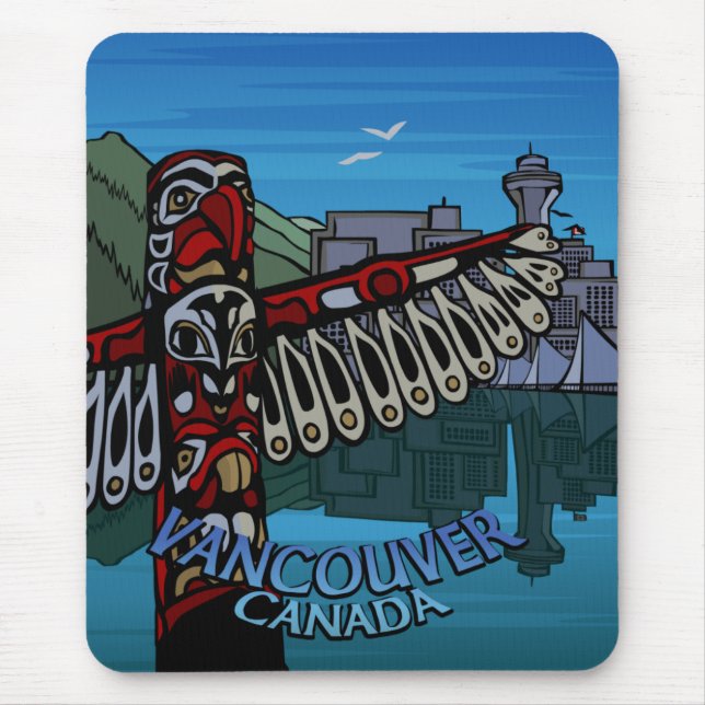 Alfombrilla De Ratón Vancouver Canadá Souvenir Mouse Pad Totem Pole Art (Frente)