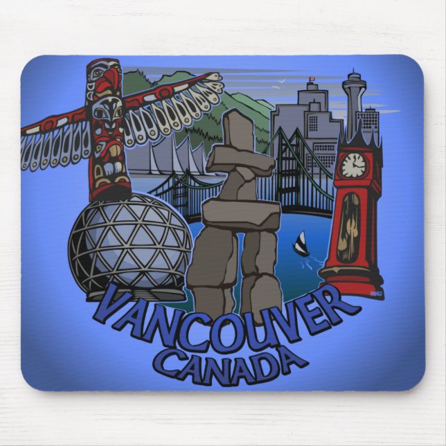 Alfombrilla De Ratón Vancouver Canada Souvenir Mousepad Landmark Gifts (Frente)