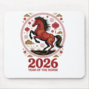 Alfombrilla De Ratón Vaquera Lunar Fortuna Año del Caballo Festivo 2026