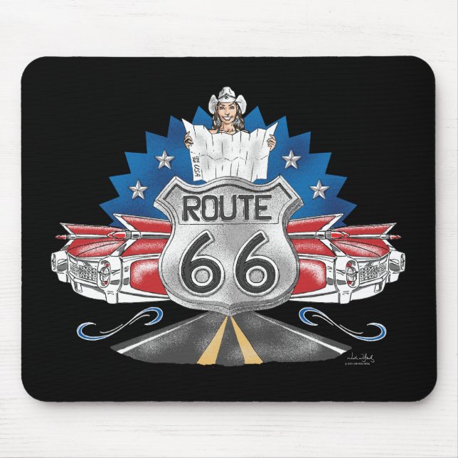 Alfombrilla De Ratón Vaquera Mousepad de la ruta 66 (Frente)