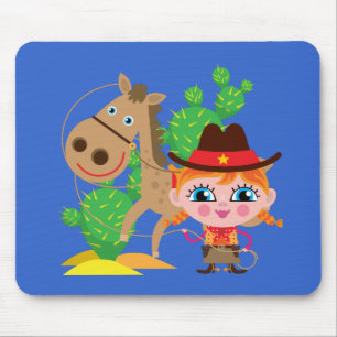 Alfombrilla De Ratón Vaquera y caballo