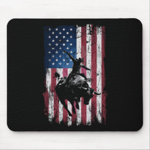 Alfombrilla De Ratón Vaquero de Rodeo Bandera Occidental Usa Vaqueros