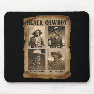 Alfombrilla De Ratón Vaquero Negro Rodeo Occidental Melanina Historia N